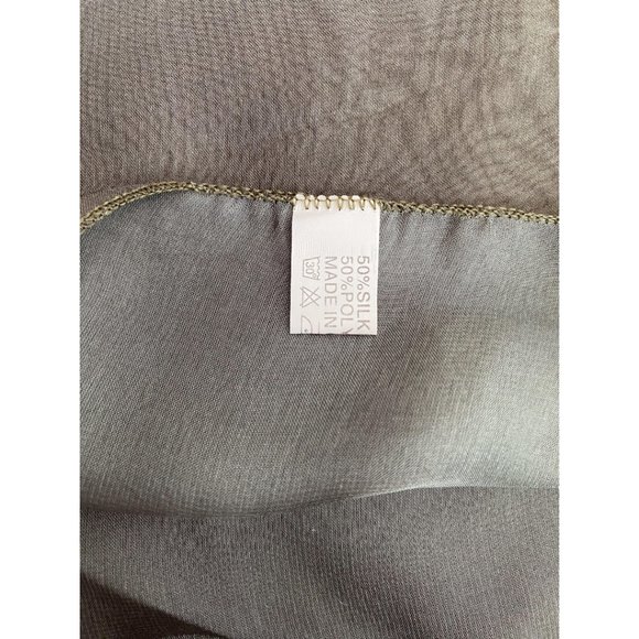 Green Yellow Gray Silk Tie and Dye Scarf - Picture 4 of 5